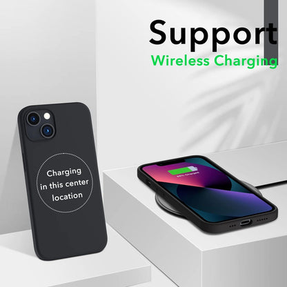 iPhone 13 Silikon Case 6,1 Flüssig Schwarz Vollschutz Hülle