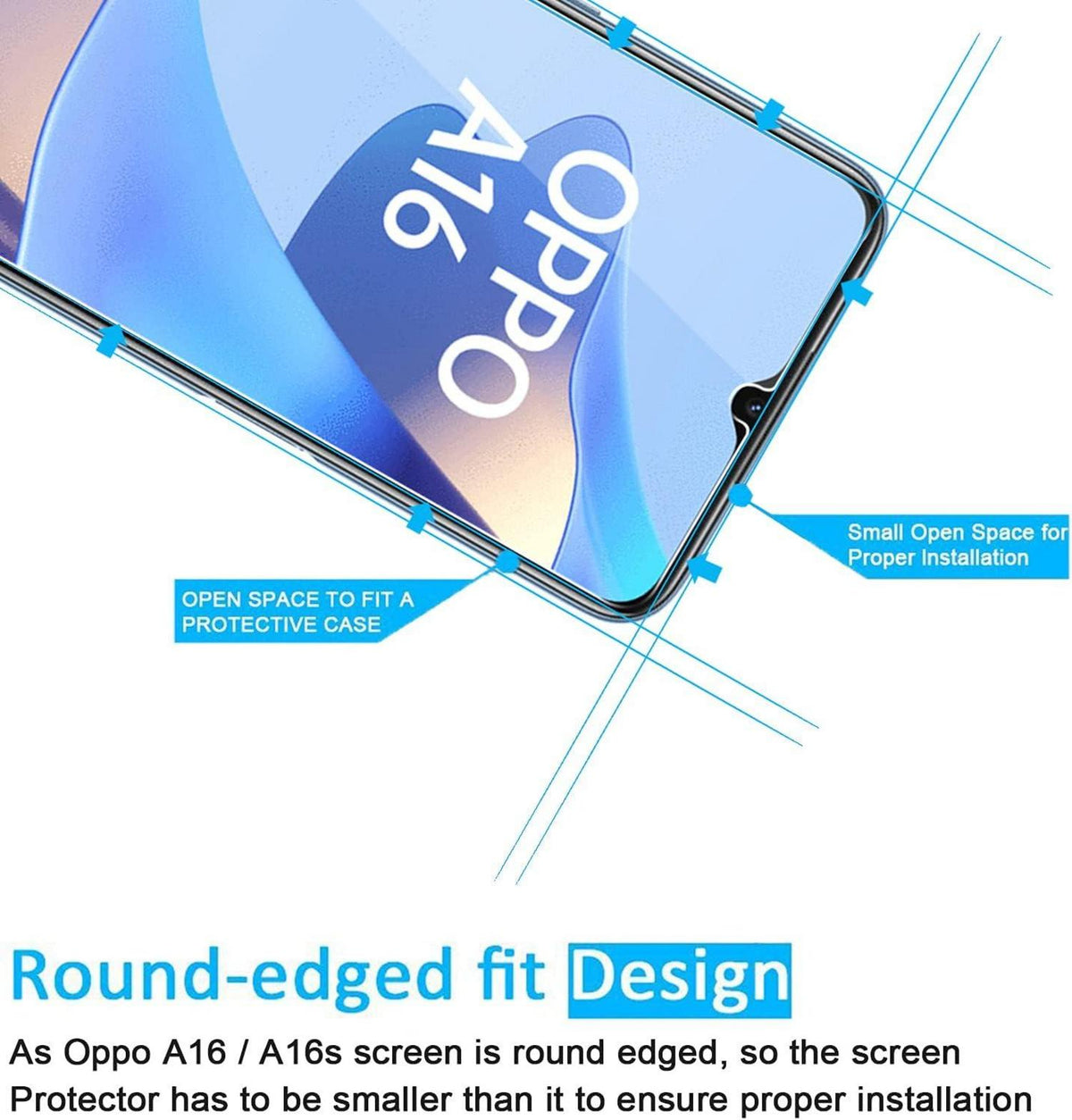 Panzer Schutz Glas für Oppo A16 A16s 9H Härte 0.33mm Ultra-klar