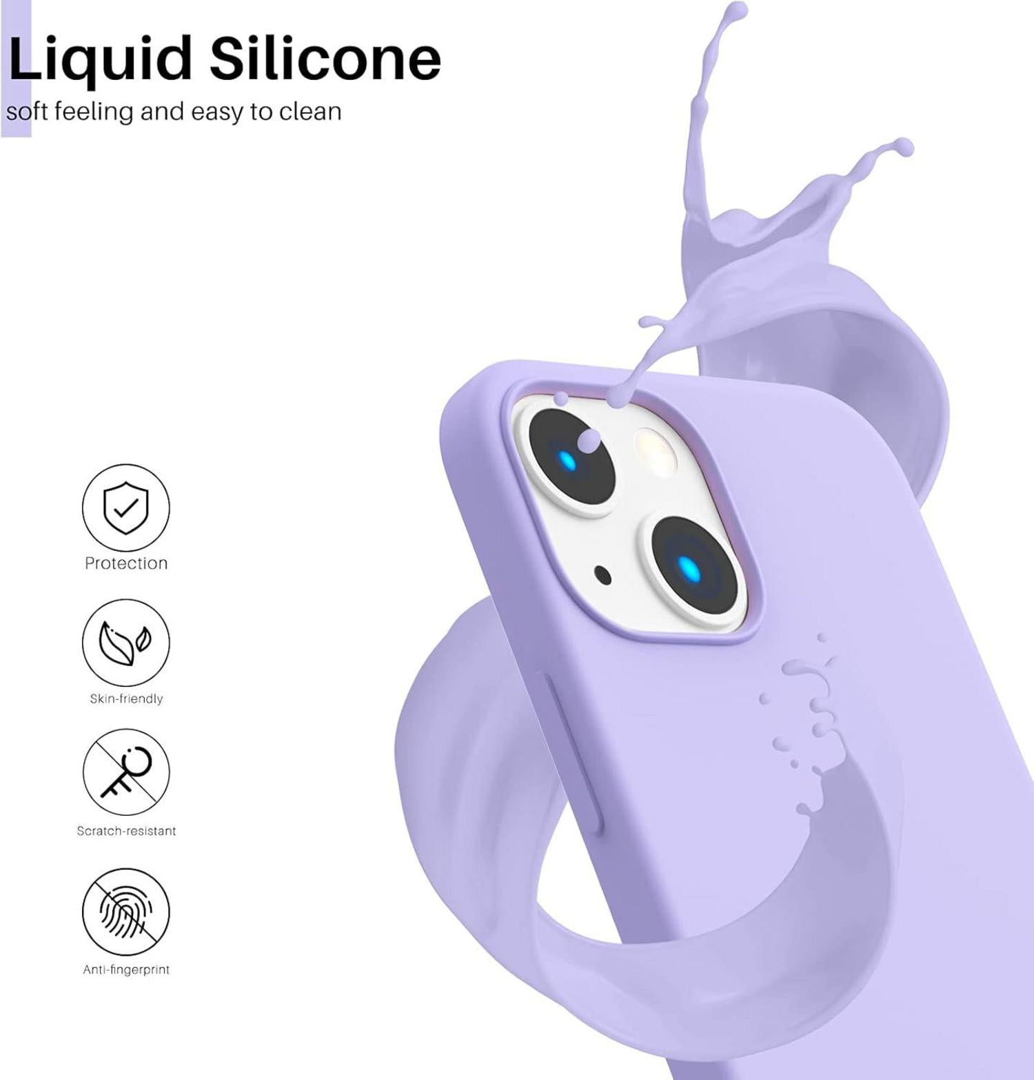 Silikon Case für iPhone 13 Mini 5,4 Zoll - Voller Schutz in Licht Lila