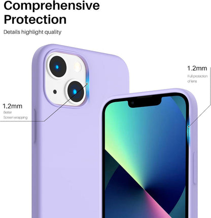 ORNARTO iPhone 13 Mini Silikon Case Hülle - Ultra Dünn Vollschutz Flüssig Handyhülle 5,4 Zoll - Lila