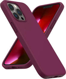 Stoßfeste Flüssige Silikon Handyhülle für iPhone 13 Pro 6,1” Weinrot