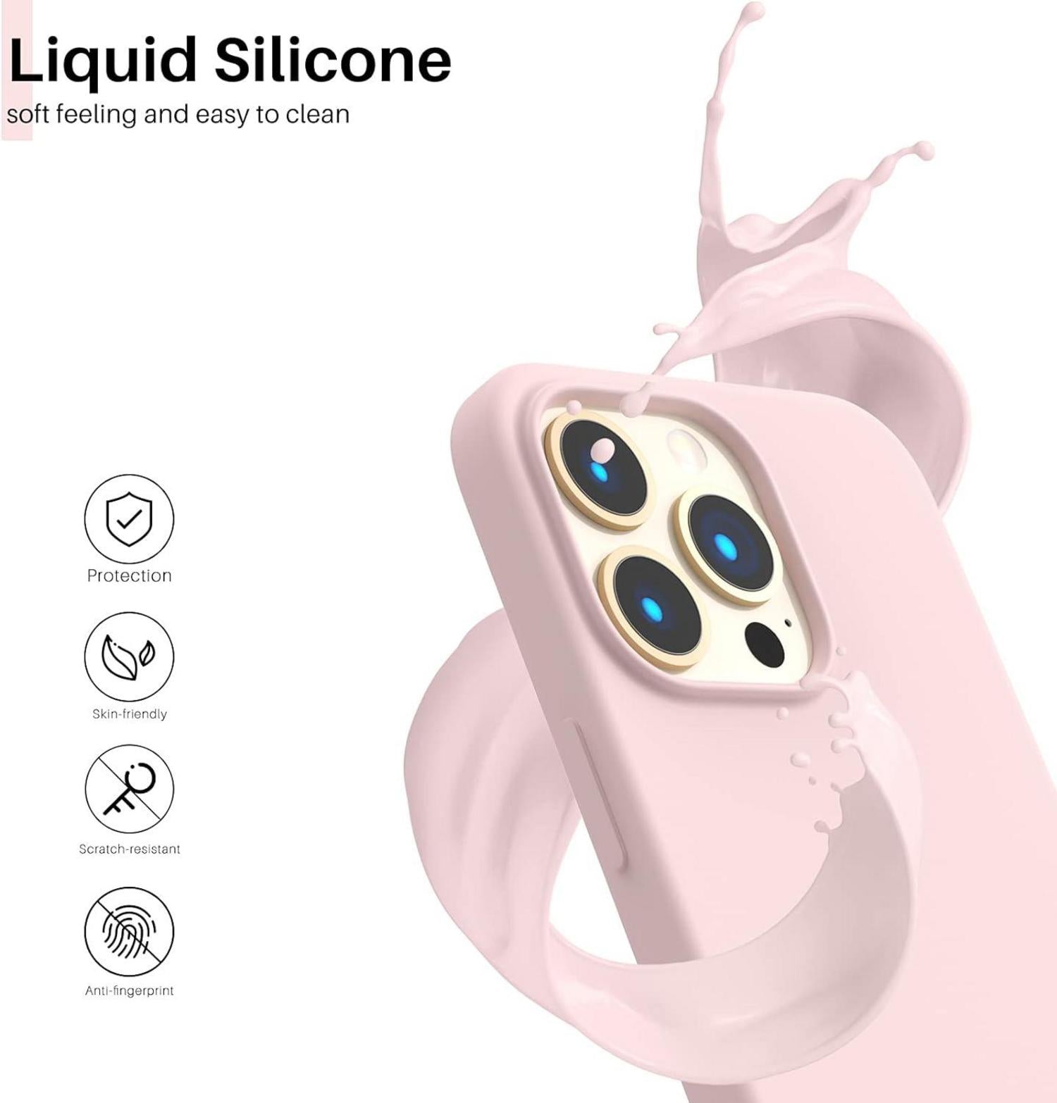 iPhone 13 Pro Silikon Case Ultra Dünn Voller Schutz Flüssig Silikon