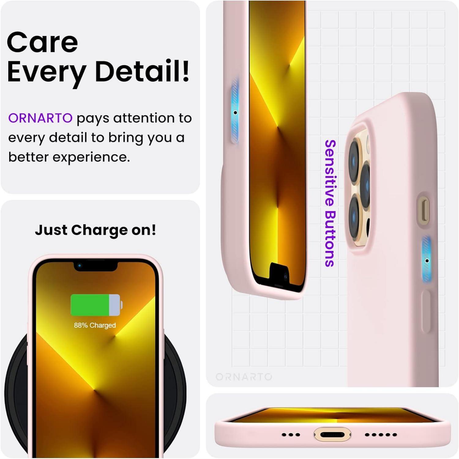 iPhone 13 Pro Silikon Hülle Voller Schutz Flüssig Kalkrosa