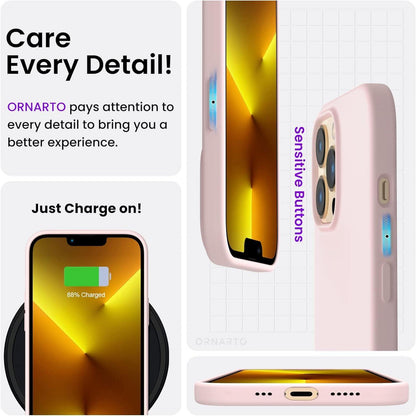 iPhone 13 Pro Silikon Hülle Voller Schutz Flüssig Kalkrosa