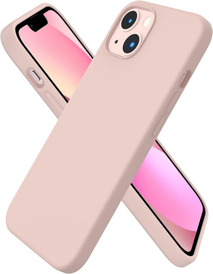 iPhone 13 Silikon Case Hülle Flüssig Schutz 6,1 Zoll Sandrosa