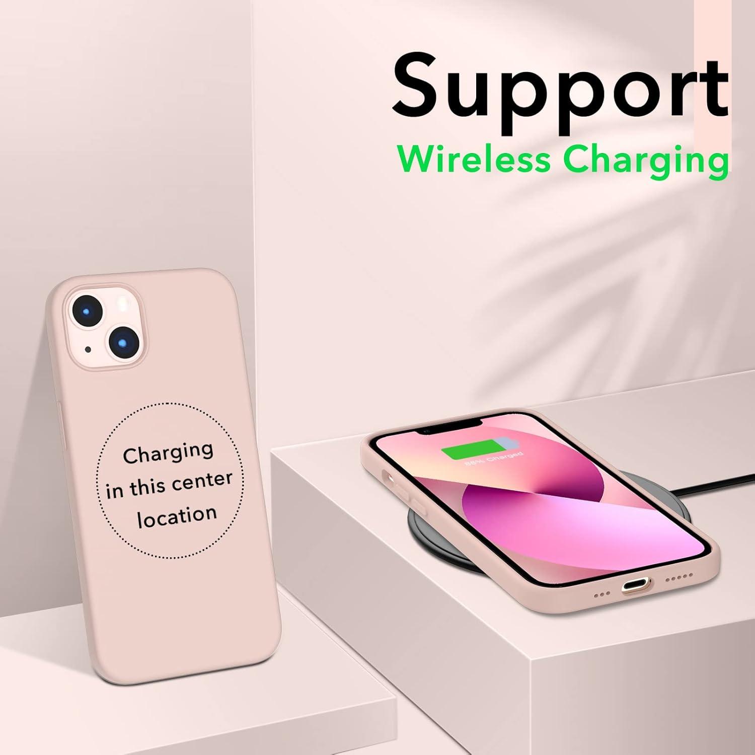 Silikon Case für iPhone 13 6,1 Sandrosa Schutzhülle Ultra Dünn Schutz