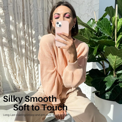 Silikon Case für iPhone 13 6,1 Flüssig Silikon Ultra Dünn Sandrosa