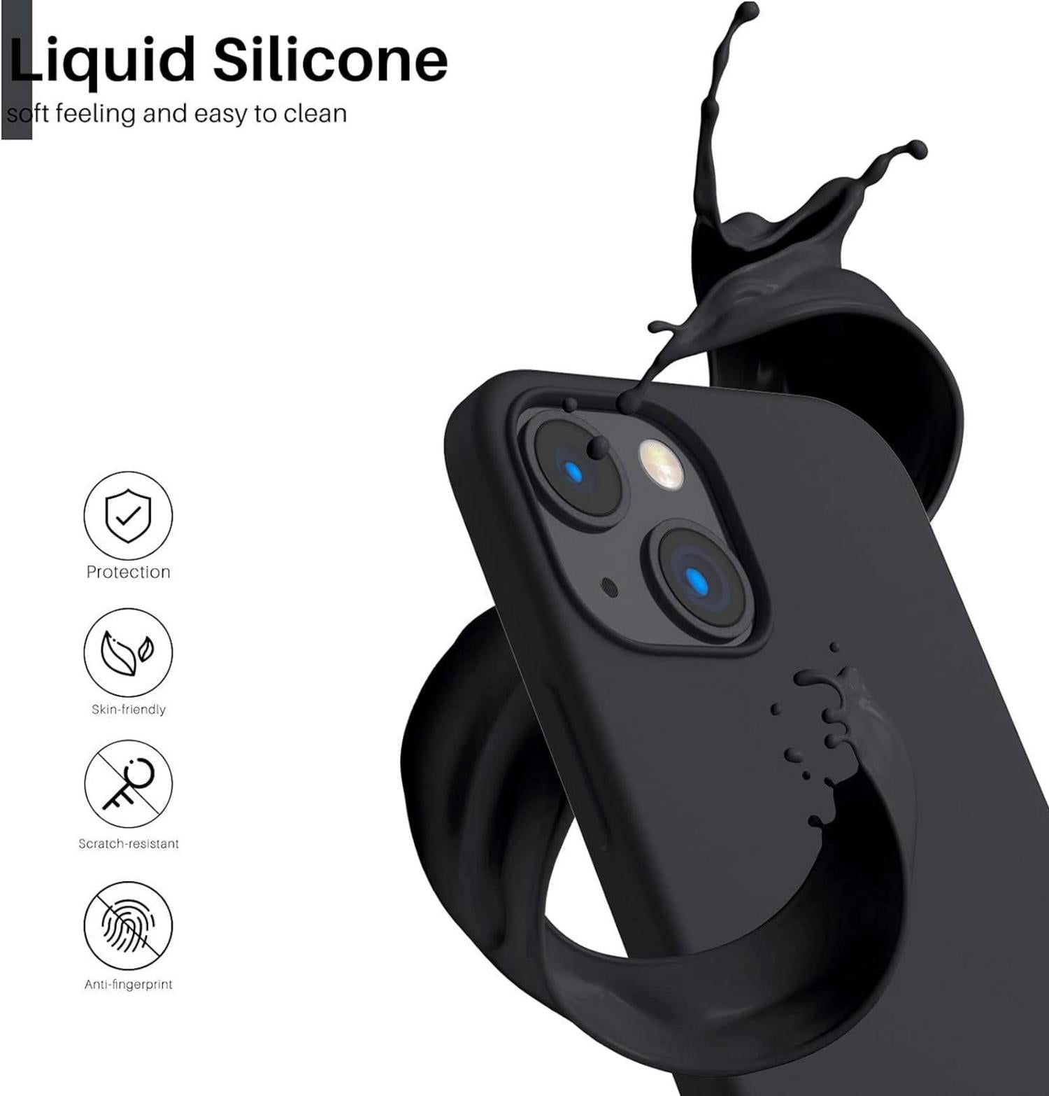 Silikon Case für iPhone 13 Mini 5,4 Zoll Schwarz Schutzhülle