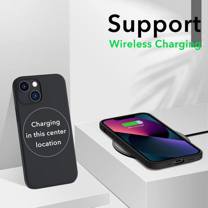 ORNARTO iPhone 13 Mini 5,4 Silikon Case Schutz Hülle Schwarz