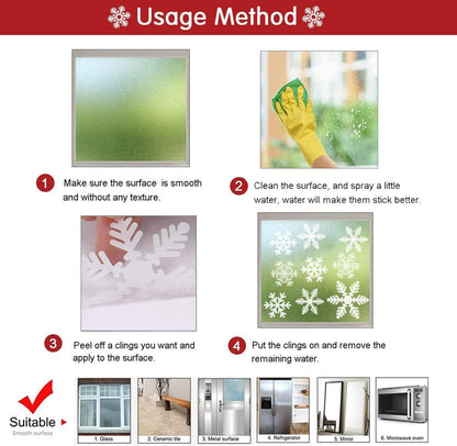 Schneeflocken Fenstersticker PVC Weihnachten Deko Set 372 Teile