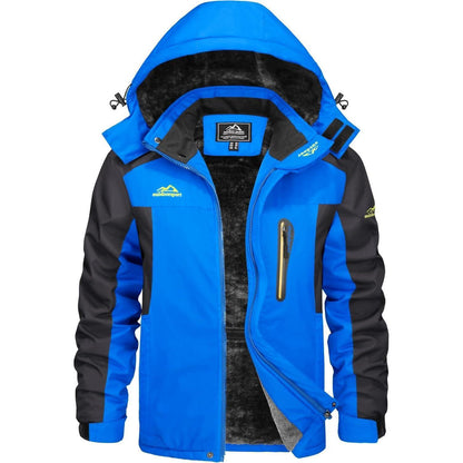 Herren Winterjacke Wasserdicht Warm Gefüttert Skijacke Königsblau