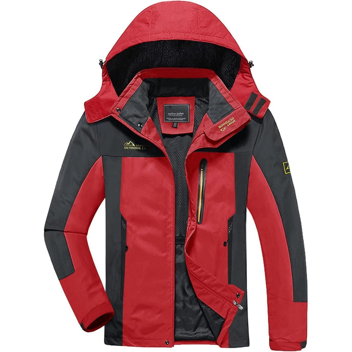 Herren Softshelljacke wasserabweisend mit Kapuze Rot XL