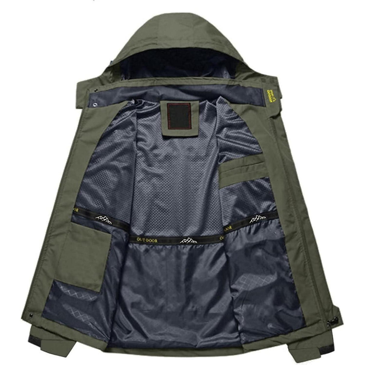 Herren Softshelljacke wasserabweisend mit abnehmbarer Kapuze Dunkeloliv S