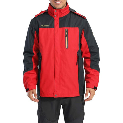 Herren Softshelljacke wasserabweisend mit abnehmbarer Kapuze Dunkeloliv M