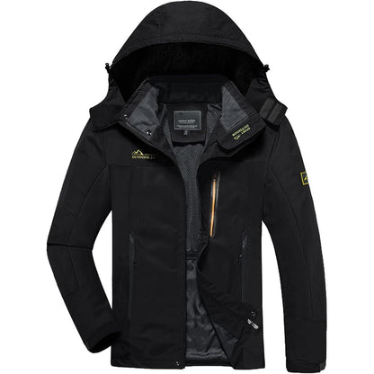 Herren Softshelljacke wasserabweisend mit abnehmbarer Kapuze Schwarz XL