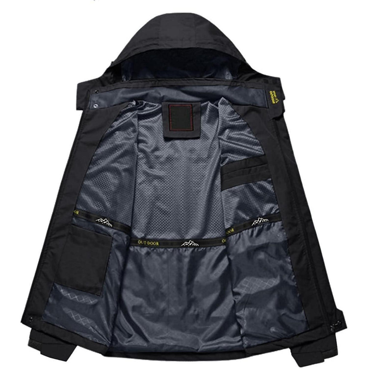 Herren Softshelljacke wasserabweisend mit abnehmbarer Kapuze Schwarz