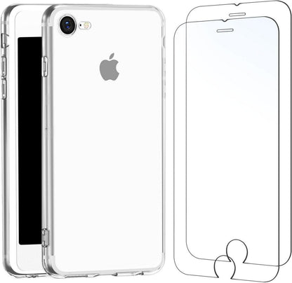 iPhone 8/7 Hülle Set - Ultra Transparentes Silikon TPU Gel & Panzer