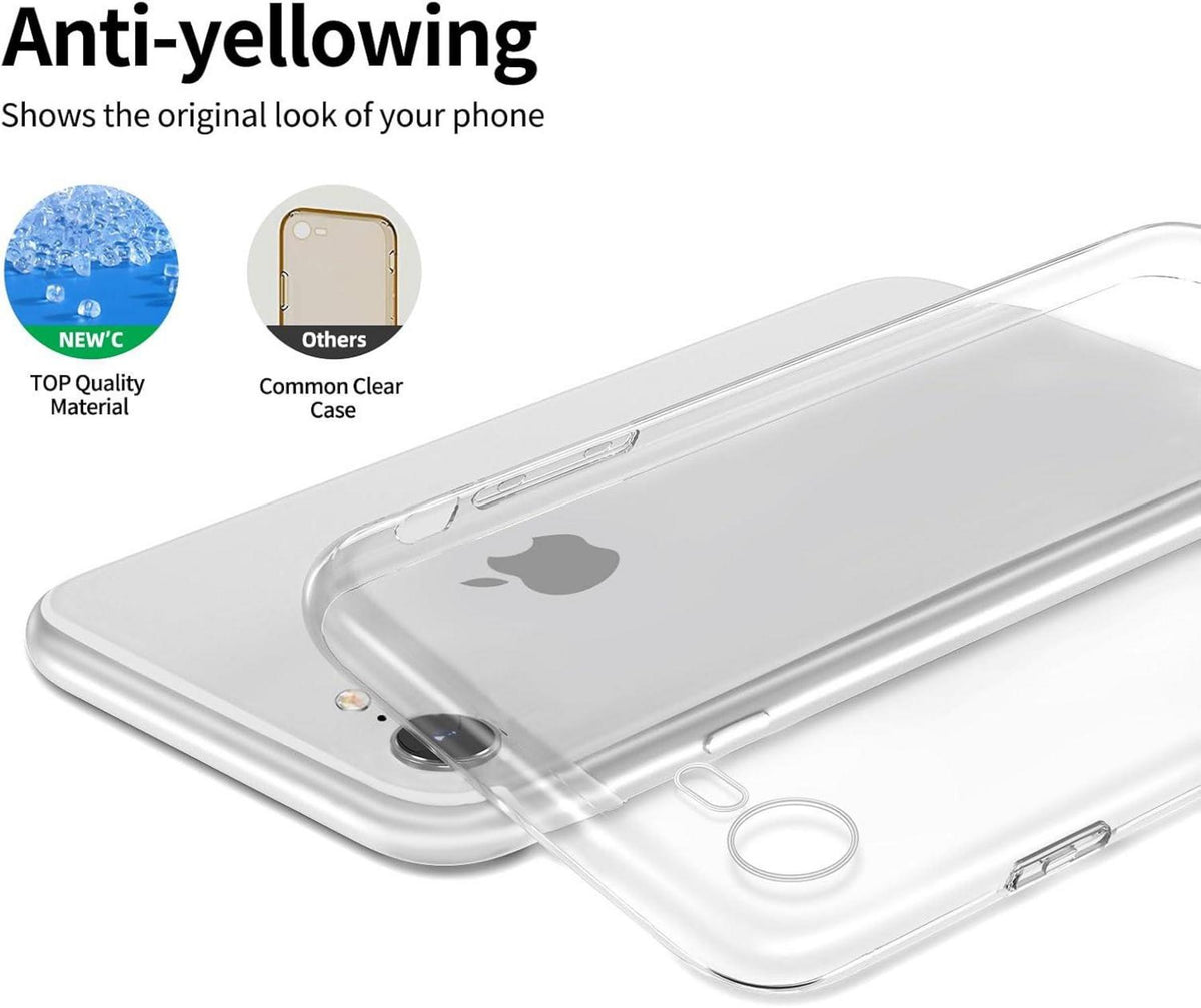 iPhone 8/7 Hülle Set - Ultra Transparentes Silikon TPU Gel & Panzer