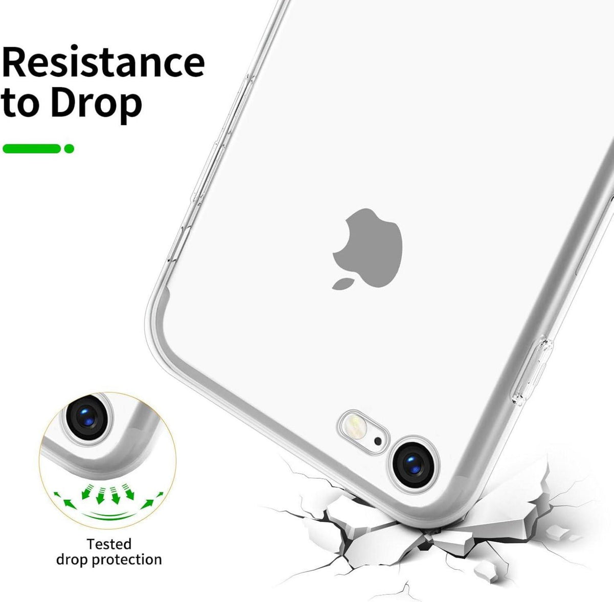 NEW'C iPhone 8/7 (4,7 Zoll) Ultra Transparent Silikon Hülle mit Panzer