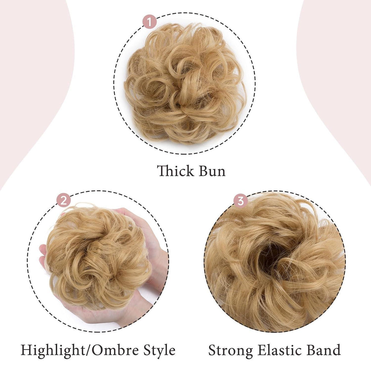 Welliges Haarverlängerung Dunkelblond Mischung Graublond - Volumenshaube