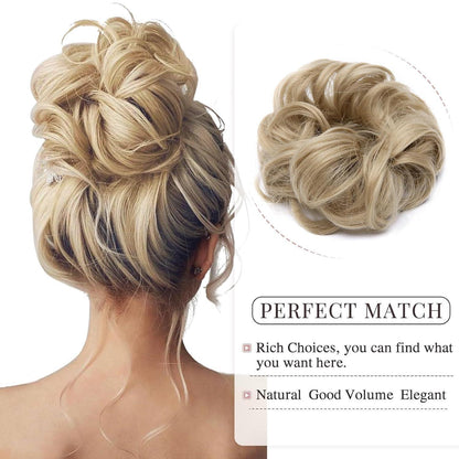 Welliges Haargummi Volumenverlängerung Aschblond 30g