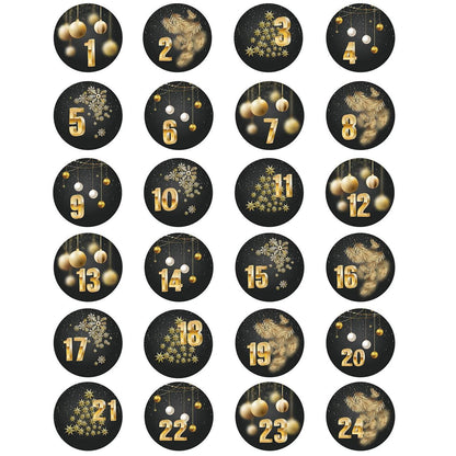 Adventskalender Aufkleber Set mit Zahlen 1-24