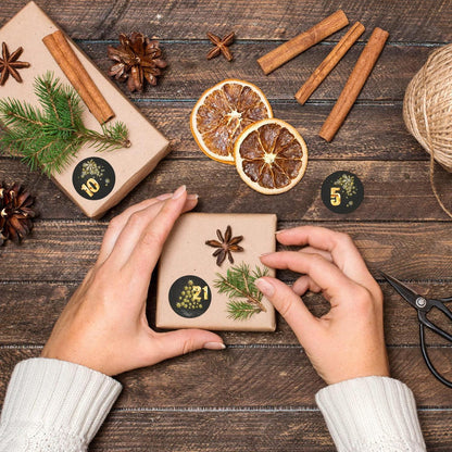 Adventskalender Aufkleber Set mit Zahlen 1-24