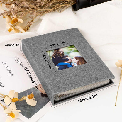 Fotoalbum 10x15 50 Taschen 2er Pack Leinen Mini Einsteckalbum Grau