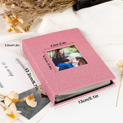 Fotoalbum 10x15 Leinen-Einsteckalbum 50 Pockets, Rosa, 2er