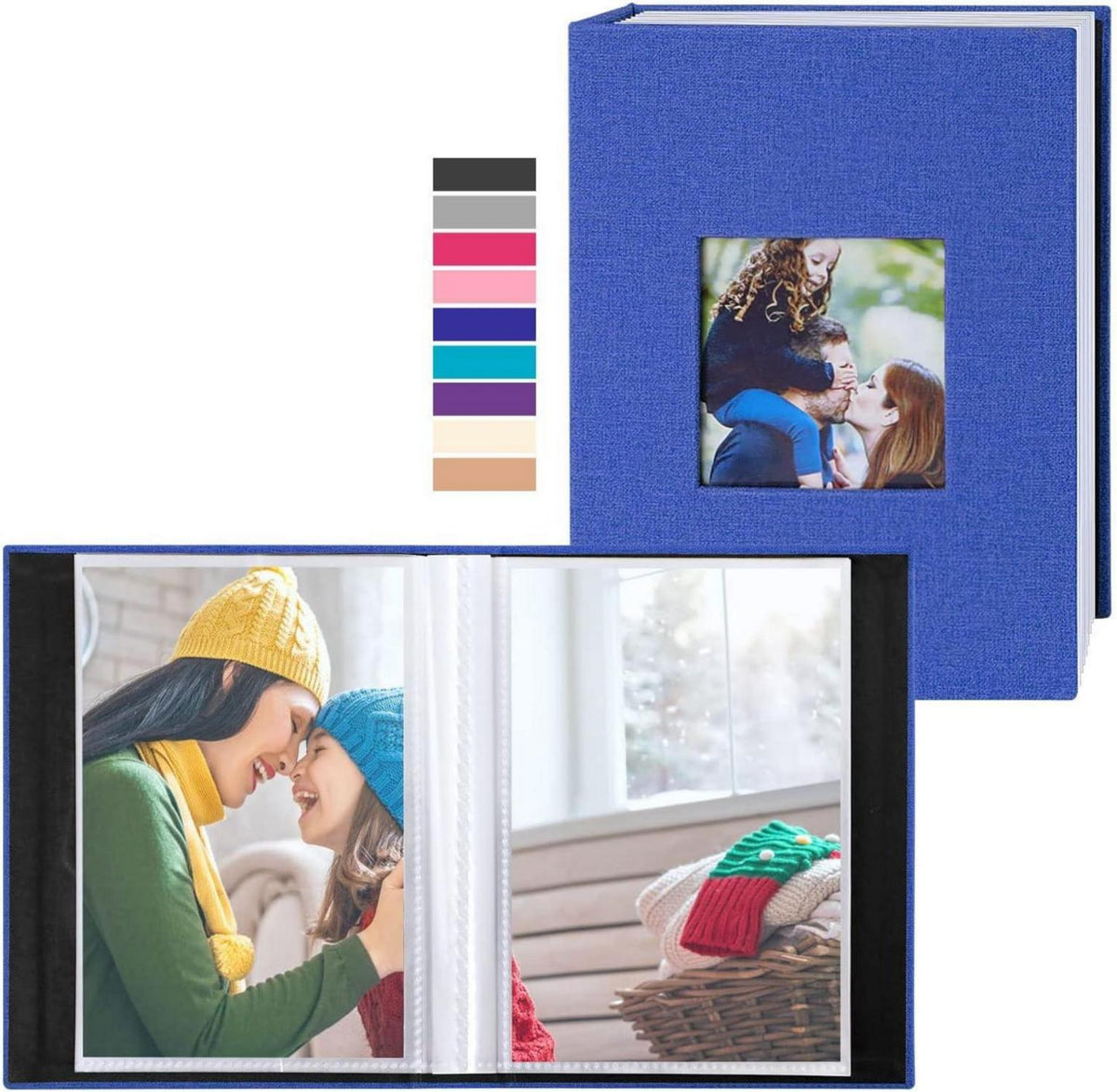 Fotoalbum 10x15 50 Bilder 2 Packungen Leinen Einstecken Blau