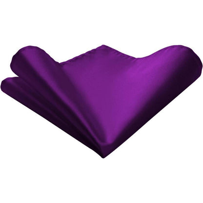 Herren Krawatten-Set mit Einstecktuch und Krawattenklammer, Violett