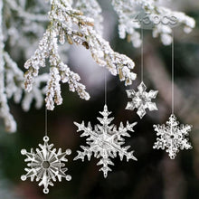 45er Set Acryl Schneeflocken Weihnachtsdeko Anhänger Transparent