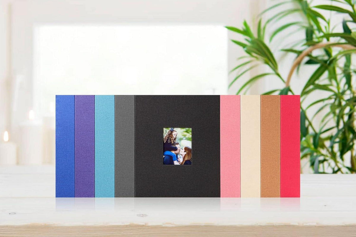 Fotoalbum 10x15 Leinen Schwarz 50 Bilder Hochformat 2er Pack