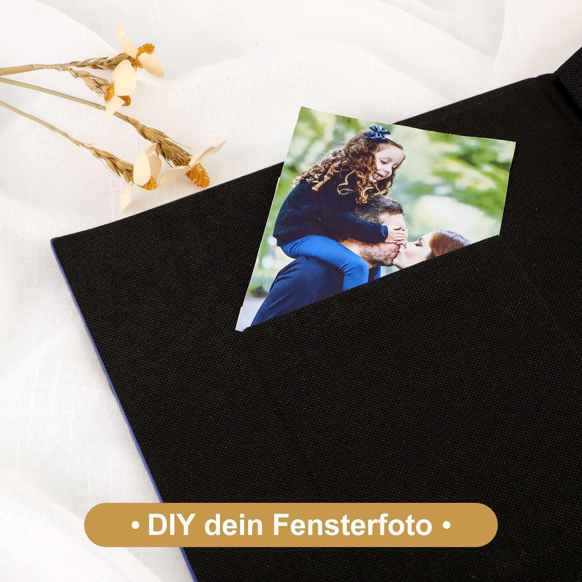 Fotobuch 10x15 300 Einsteckalbum Leinen blau Seiten 100 Querformat
