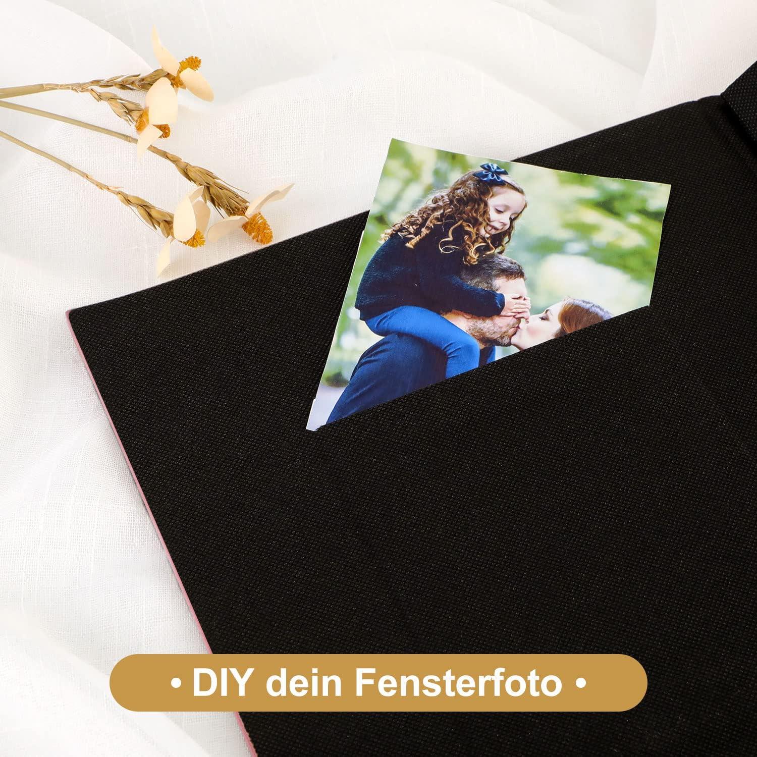 Fotoalbum 400 Einstecktaschen Leinen Hochformat 10x15 Rosa