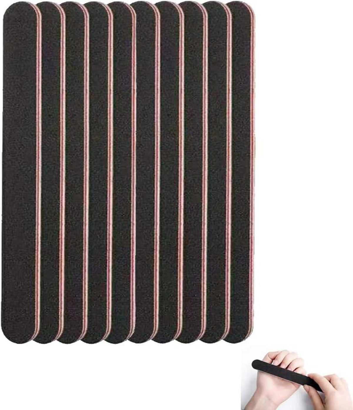 10 Stück Doppelseitige Nagelfeilen 100/180 für Nagelpflege & Styling