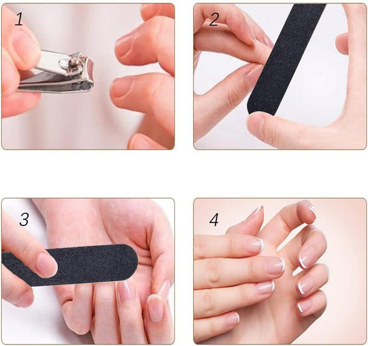 10 Stück Doppelseitige Nagelfeilen 100/180 für Nagelpflege & Styling