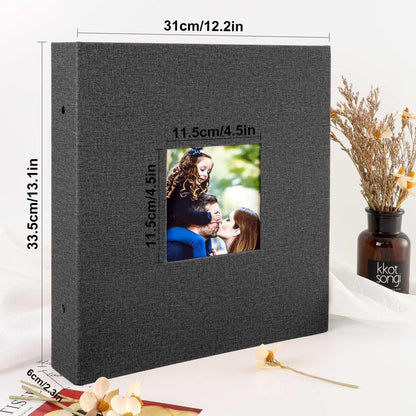 Fotoalbum 10x15 Schwarz Leinen XXL 1000 Fotos Einstecken