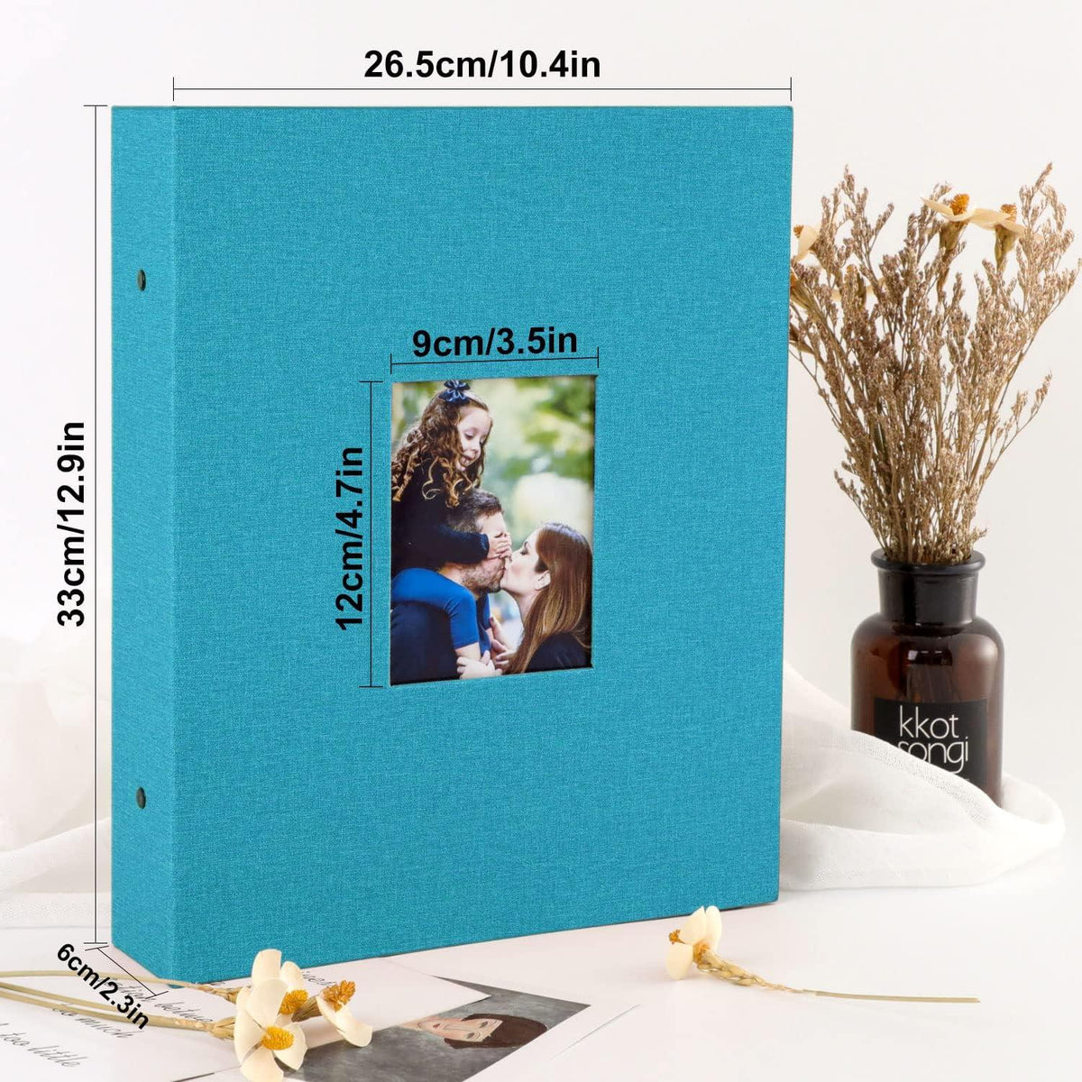 Fotobuch 10x15 Leinen Einsteckalbum 400 Taschen Blaugrün