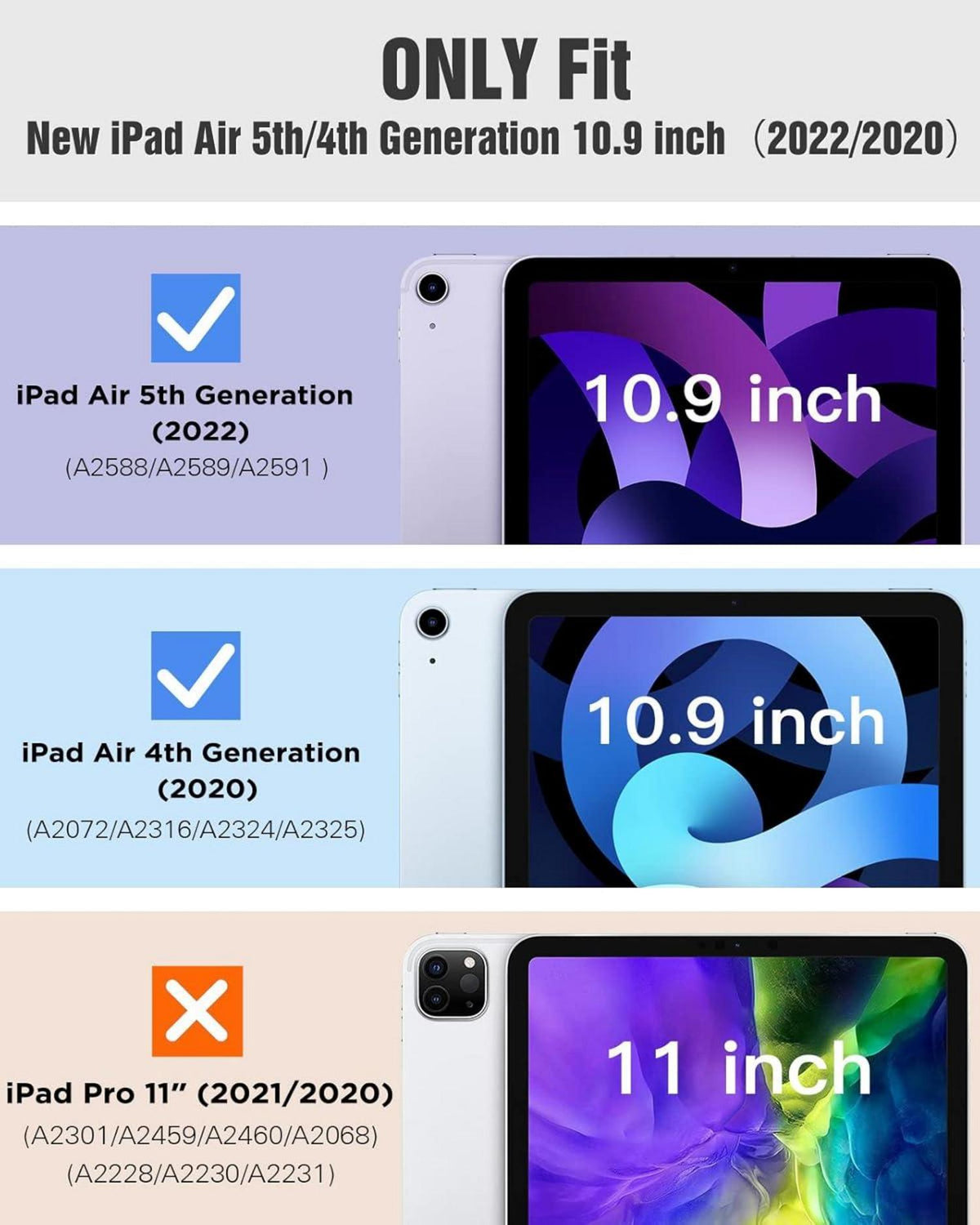 iPad Air 11 Zoll Hülle M2 2024 Schlank Schutzhülle Capri