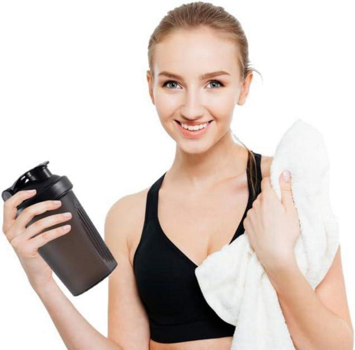 OOTD Protein Shaker Flasche 400 ml, Auslaufsicher, BPA frei, Eiweiß Shaker mit Sieb & Skala