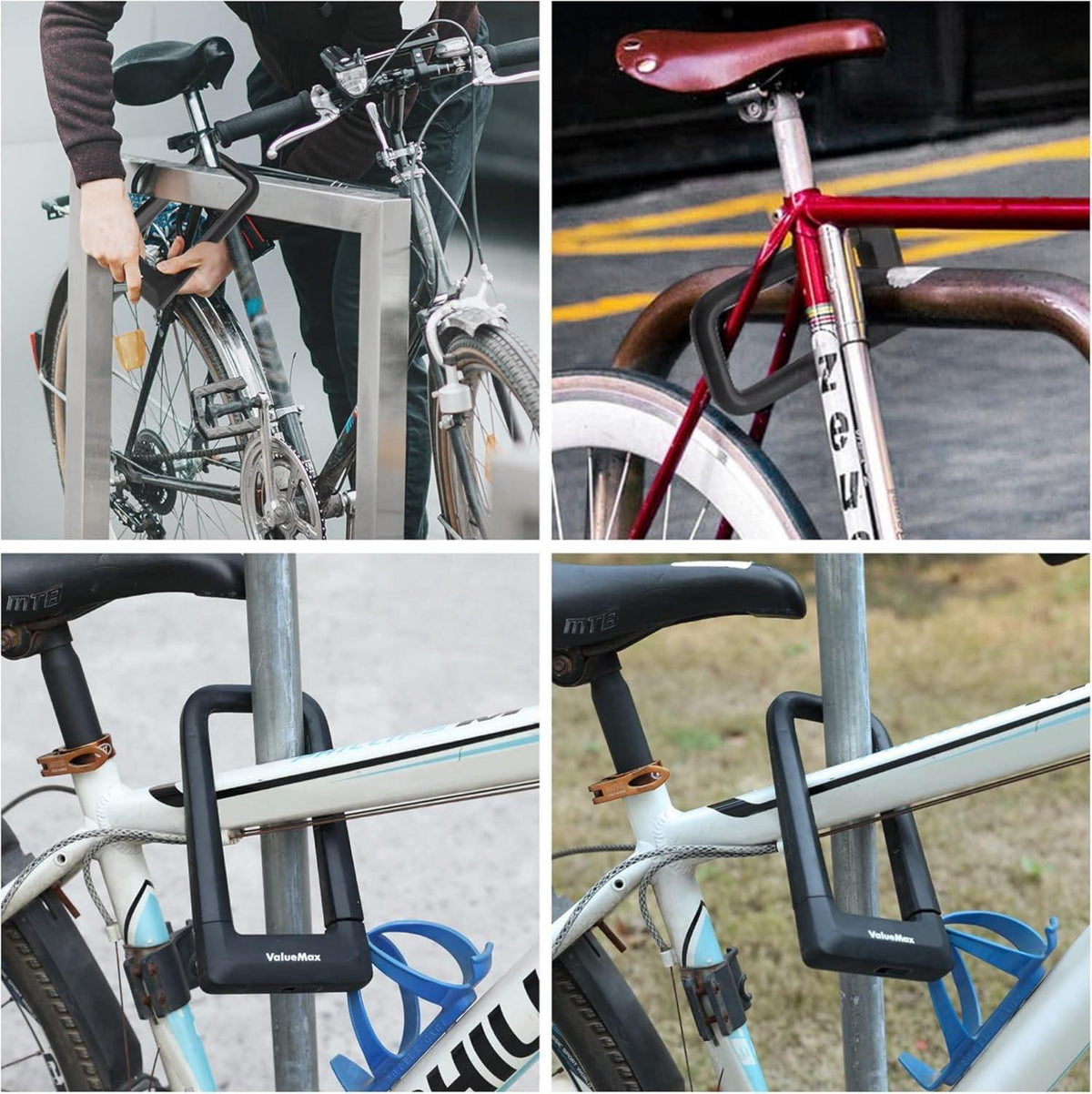 ValueMax Bügelschloss Fahrrad U 14mm Bügel hohe Sicherheit Schwarz