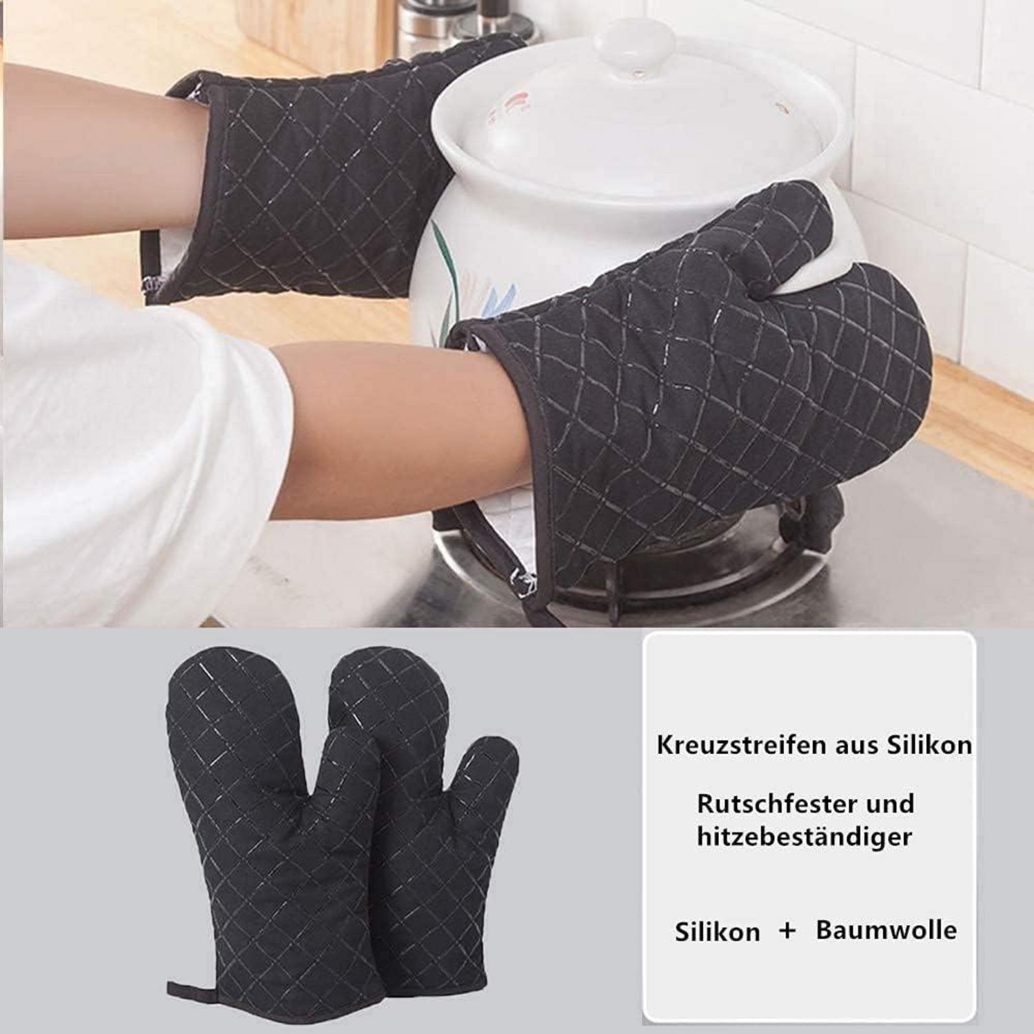 Premium Anti-Rutsch Ofenhandschuhe 1 Paar bis 240°C Silikon BBQ Handschuhe