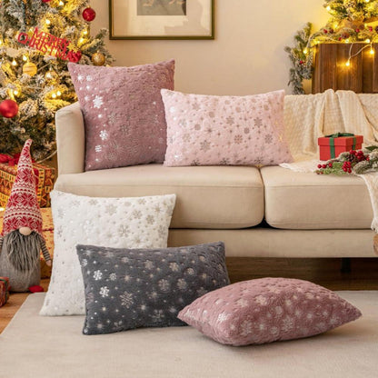 Flauschige Weihnachtskissen 45x45 cm - 2er Set Beige