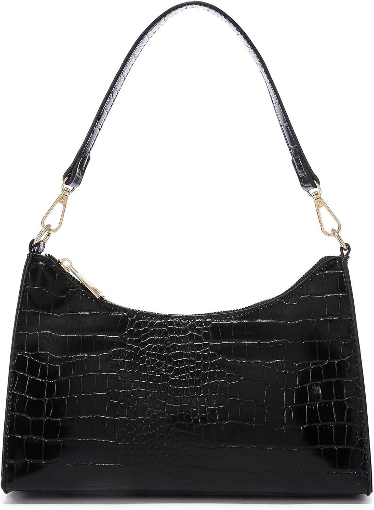 Kleine Schwarze Umhängetasche aus Leder für Damen