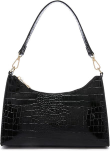 Kleine Schwarze Umhängetasche aus Leder für Damen