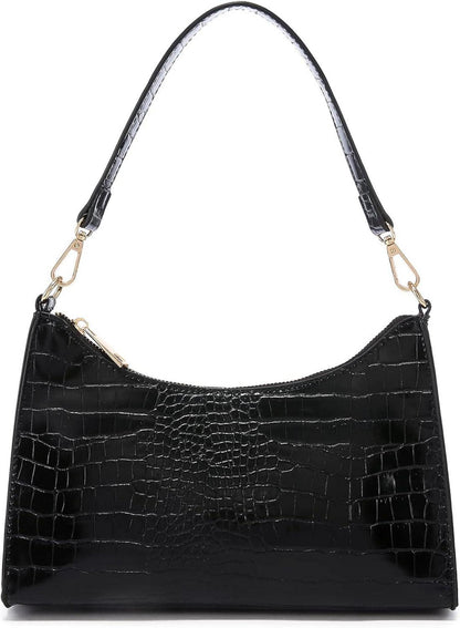 Kleine Schwarze Umhängetasche aus Leder für Damen