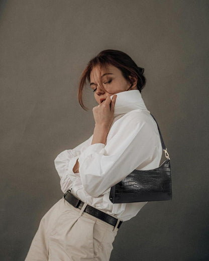 Schwarze LOVEVOOK Umhängetasche Klein Leder Damen Tote Bag