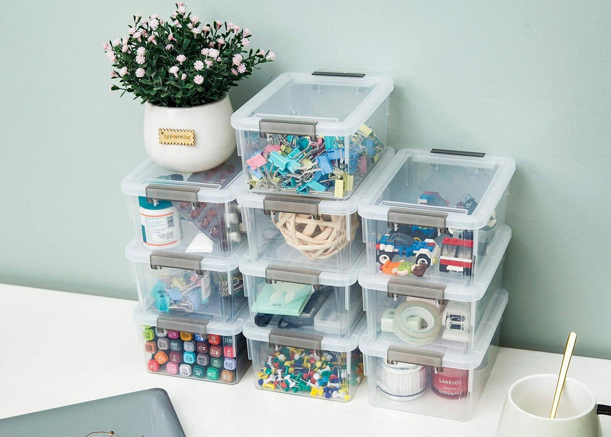 Citylife 10er Set Aufbewahrungsbox mit Deckel 1.25L Transparent stapelbar Kiste