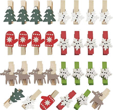 60pcs Weihnachten Holz Klammern Mini Deko Klammer Clips